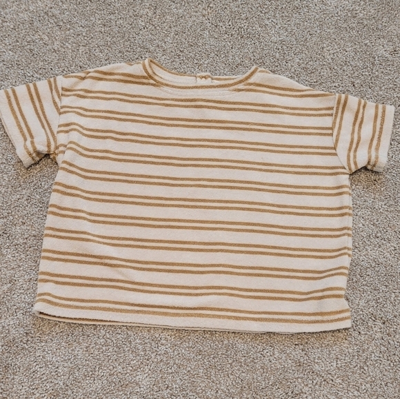 Quincy Mae Organic Cotton Terry Cloth Striped T-Shirt Size 4-5 Years - Picture 5 of 5